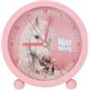 Depesche 14088 Miss Melody - Sveglia Rosa per Bambini con Motivo a Cavalli e Gattini, Orologio Silenzioso con Funzione Luce