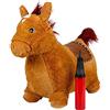 small foot 11709 Cavallo saltellante in peluche in robusta gomma e morbido peluche, con sella e criniera, dai 24 mesi
