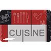 ID Mat Decor Cuisine Rosso Nero, Fibre sintetiche, Grigio, 50 x 80
