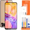 AGCUT Schermo LCD per Oppo Realme 8 Pro RMX3081 Sostituzione dello Schermo per Realme 8 4G RMX3085 Display di Vetro Touch Screen Digitalizer Assembly con Strumenti (6,4 Pollici,Nero)