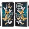 KENHONER Custodia per Motorola Moto G56 5G, Farfalla | Portafoglio Pelle PU, Magnetica, Resistente Agli Urti, Scomparto Carte Credito, Pieghevole, Flip Libro, Motivo