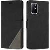SONWO Cover per OnePlus 8T, Flip Caso in PU Pelle Case Cover Custodia con Slot per Schede e Supporto Stand per OnePlus 8T, Nero