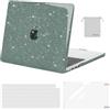 MOSISO Custodia Compatibile con MacBook Air 13 Cover M5 M4 M3 M2 2026-2022 A3449 A3240 A3113 A2681, Glitter Case per MacBook Air 13,6'' Liquid Retina&Copritastiera&Pellicola&Borsa, Verde Smeraldo