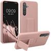 kwmobile 1x Custodia Compatibile con Samsung Galaxy S24 Plus - Cover Supporto Dita - Back Case per Smartphone - Protezione Gommata Rosa Antico