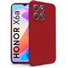 N NEWTOP Cover Compatibile per Honor X6A, Custodia TPU SOFT Gel Silicone Ultra Sottile Flessibile Case Posteriore Protezione Fotocamera Anti Urto Guscio Scocca Colorato Thin (Rosso)