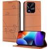 XINYEXIN Custodia per Honor X5C Plus, Cover a Libro in Pelle PU con Blocco RFID, Slot per Carte, Supporto, Protezione Completa Antiurto - Marrone