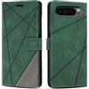 SONWO Cover per Google Pixel 9 PRO/Google Pixel 9, Flip Custodia in PU Pelle, Cover a Libro Portafoglio con Slot per Schede e Supporto Stand per Google Pixel 9 / Pixel 9 PRO, Verde