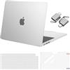 MOSISO Custodia Compatibile con MacBook Air 13 Cover M5 M4 M3 M2 2026-2022 A3449 A3240 A3113 A2681,Case per MacBook Air 13,6'' display Liquid Retina&Copritastiera&Pellicola&Tipo C, Brina