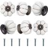 Bikasun 6 Pezzi pomelli per mobili a forma di zucca bianchi, pomelli vintage in ceramica bianchi, pomelli per armadi con viti, pomelli per cassetti per armadi, maniglie decorative per mobili