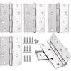 Anstore Cerniere pieghevoli, 100 x 70 x 1,3 mm, 4 pezzi, in acciaio inox, per porte, finestre, armadi, 270°, cerniere per porta con 48 viti da 16 x 3,5 mm