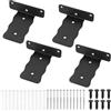 QJKEJI Staffe per Mensole Pesanti, Reggi Mensola da Muro, Staffa per Mensola, Staffe a L in Metallo, Supporti per Scaffali, Mensole Montate a Parete, Impalcature a Parete (4, Negro, 10cm)