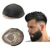 Mprosthesis FPM Toupee per uomo - Capelli 10 x 8 in capelli umani, sistema di ricambio, protesi per capelli, unità per capelli, impianto (#1B Off Black)