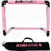 KiBiGOAL Set di porte da calcio rosa per bambini, 58,4 x 40,6 cm, piccole porte pieghevoli per bambini, mini porte da calcio pieghevoli per giardino/interno/esterno, 58,4 x 40,6 cm, rosa per bambini