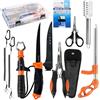 Zzxker Kit da Pesca Completo per Principianti e Professionisti,Set di Accessori Multifunzionali per la Pesca con Coltello per Sfilettare, Pinza Multifunzione per Pesca, Pinza Labbrale per Pesci