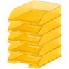 Leitz Cestino portacorrispondenza Standard A4, Confezione da 5 vaschette per Lettere di Alta qualità, impilabili, Organizer da scrivania, combinabile con la Serie Plus, Giallo Ghiaccio, 52270010