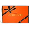 Afie 69-5155 - Biglietto di auguri di auguri in oro dorato lucido con busta bianca, formato 12 x 17,5 cm, imitazione scatola regalo arancione con fiocco in nastro, collezione LUXE - Made in France