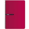 Enri 100435746 - Pack di 5 quaderni spirale copertina rigida, 4º/155 x 215 mm, colore: rosso