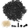 PEUTIER 600pz 6mm Occhi di Sicurezza con Rondelle, Plastica Neri Occhi di Bambola Occhi Peluche Uncinetto Safety Eyes per Amigurumi Uncinetto Artigianato Fai-da-Te Orso Forniture per Animali