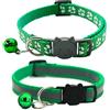 Hepplly 2-Pack Collari per Gatti Quick Release Riflettenti con Campanellino per Gattini (Verde Scuro)