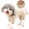 Zunea Pigiama Invernale per Cani Piccola Taglia Fuzzy Caldo Pile Cucciolo Cappotto Vestiti Pigiama Morbido Peluche Pjs Tuta Pullover Maglione Abbigliamento per Chihuahua Yorkie Gatto Marrone S