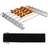 Wzzy Gurden Set di Spiedini per Barbecue, Spiedini per Griglia Kabob con Supporto, Accessori per Griglia con 6 Spiedi per Barbecue e Cornice, Accessori per Spiedi di Carne per Barbecue all'aperto