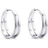 BodyBonita 1Paio Orecchini Cerchio Donna, Doppio Orecchini a Cerchio Stelo in Argento Sterling 925 Ipoallergenico, Placcato Oro 16K Orecchini Dorati, Gioielli Piercing Zirconia Cubica Tendenza 24mm S