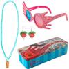 Cinereplicas Harry Potter - Trio di gingilli di Luna Lovegood con Spettri, Orecchini di ravanello e Collana di sughero - Licenza ufficiale