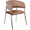 Sedia New Velvet in Velluto Bronzo Gambe Dorate Pizzeria