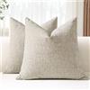 JOTOM Set di 2 Fodere Cuscini 40x40 cm Morbida Ciniglia Fodere decorative Fodere per Cuscini 16x16 Pollici Copricuscini Solidi per Divano Divano Soggiorno Letto Home Decor (Beige)