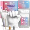 chuckle Kit Calco e Impronte 3D Mani e Piedi Neonato, Gesso Ricordo Nascita Bebè, Vernici Oro e Argento, 0-3 Anni, Facile da Usare, Atossico, Idea Regalo Nascita e Decorazione