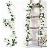 Qivra 2 Pezzi Ghirlanda di Fiori Artificiale Bianca, 1,8 Metri Rose Artificiali Realistiche, 138 Rose Ghirlanda Fiori Bianca per Decorazioni Matrimonio Tavolo Feste Giardino