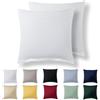 Alreya Set di 2 Federe in 100% jersey di cotone con chiusura lampo - 40 x 40 cm - Bianco - Federa Cuscino, Copricuscino Divano, Federa super morbida 40x40
