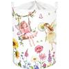 Clastyle Cesto Biancheria Sporca Principess Cesta Giochi Bambini Pieghevole | 45L Cestino Portaoggetti per Giocattoli Vestiti, Portabiancheria Salvaspazio Pieghevole, Scatola Porta Oggetti con Coperchio