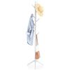 YheenLf Attaccapanni da Terra, Appendiabiti Camera da Letto con 8 Ganci, Base Triangolare Stabile, per Ingresso, Corridoio, Entrata, in Legno, Bianco, 42×180cm