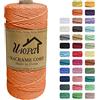 Uiopa Macrame Corda 2mm x 200m, Filo di Cotone 3 Strand Twisted, Filo Macrame Spago Colorato per Artigianato Fai da Te Piante da Appendere Acchiappasogni