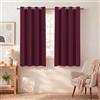 BellaHills Tende Termiche Isolanti per Interni e Cameretta Bambina Tenda Oscurante con Anelli Decorazioni per Soggiorno Moderne 2 Pezzi 140L x 145A cm, Rosso Scuro