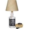 ledscom.de Lampada da tavolo FLAKO, interruttore, bachelite, cavo di canapa, paralume beige naturale, 1x E27 max. 60W, senza bottiglia, senza lampadina