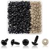 TOAOB THE ONE AND ONLY BABY TOAOB 150 Pezzi Occhi di Sicurezza per Amigurumis con Rondelle 9 mm Nero Plastica Occhietti per Bambole Creazione Animale all'Uncinetto Pupazzi Creazione Artigianato Lavoretti