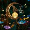 Caldarax Lampada Solare per Esterni, Impermeabile Luci Solari da Giardino Decorative, con Sfera di Vetro a LED, Fata della Luna Lampada Solare da Esterno per Balcone, Vialetto, Prato, Cortile, Patio
