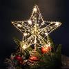 Sprinlot Stella per Albero di Natale Oro, Stella Oro Albero Luminosa, 20 x 25 cm Puntale per Albero di Natale, Cresta d'Oro dell'Albero, Decoration Tree Topper Christmas