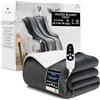 Get Trend Coperta Elettrica 130x160 cm, Plaid Riscaldante in Pile Sherpa, 9 Livelli, Timer 12 Ore, Spegnimento Automatico, Idea Regalo Cosy (Grigio Scuro, Plaid EU)