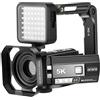 ORDRO AE20 Videocamera 5K, 1080P Full HD IR visione notturna per YouTube, con luce notturna IR, 95° Grandangolo, Modalità WDR, Stabilizzatore EIS, telecomando, 2 batterie