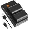 DSTE 2PCS LP-E6 Batteria & Caricatore Compatibile per Canon EOS 5D Mark II, 5D Mark III, 6D, 7D, 60D, 60Da, 70D, 90D
