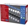 Konstsmide 3680 - 207 Catena luminosa LED diodi con piccoli e grandi rotonde per esterni (IP44)/certificato VDE/24 V trasformatore esterno/80 diodi a luce bianca fredda/cavo nero