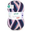 120 Gründl - Big Mamma Print - Lana XXL per lavorare a maglia - Gomitolo grande 400 g / 1040 m - Gradiente di lana in 100% poliacrilico - lilla-petrolio-viola-pesca-bianco