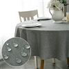 Qidordour Tovaglia rotonda, diametro 122 cm, tovaglia in finto lino, resistente all'acqua, a prova di fuoriuscite e lavabile, in poliestere, decorazione per tavolo da pranzo, cucina, bar, ristorante,