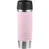Emsa N20227 Travel Mug Wave - Tazza termica da 0,5 litri, con tappo a vite, in acciaio inox, 6 ore e freddo per 12 ore, 100% ermetica, lavabile in lavastoviglie, apertura a 360°, rosa pastello