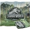 LOGOVISION Jurassic World Jurassic World Fence Logo Coperta super morbida al tatto setoso - 152 x 127 cm