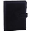 HAUTOCO - Raccoglitore ad anelli in pelle PU A5, raccoglitore per blocco per appunti A5, organizer, planner, per fogli ricaricabili in formato A5, con chiusura magnetica, nero