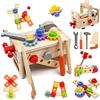 AiTuiTui Attrezzi in Legno Bambini Montessori Giochi, 29 Pezzi Cassetta con degli Attrezzi, Fai-da-Te Banco da Lavoro, Regalo Bambina Bimbo 3 4 5 6 Anni